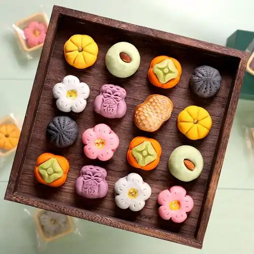 茶点桃花酥新中式和果子喜饼结婚婚礼订婚糕点点心摆盘甜品伴手礼