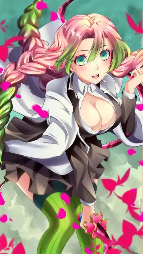 鬼灭之刃女流氓粉辫子的甘露寺蜜璃手机壁纸图片集(4)