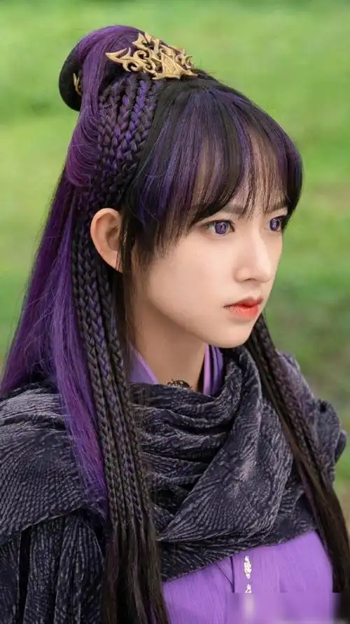 《灵域》程潇高清美图分享,大地之母的紫发紫色眼睛太惊艳了!