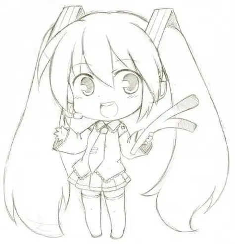 q版可爱长发萌女孩简笔画