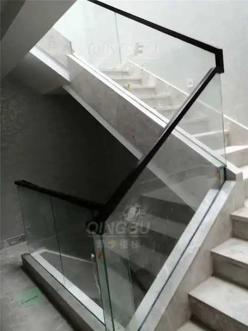 无框玻璃楼梯扶手预埋钢槽护栏杆极简约扶手钢化玻璃预埋u型地槽