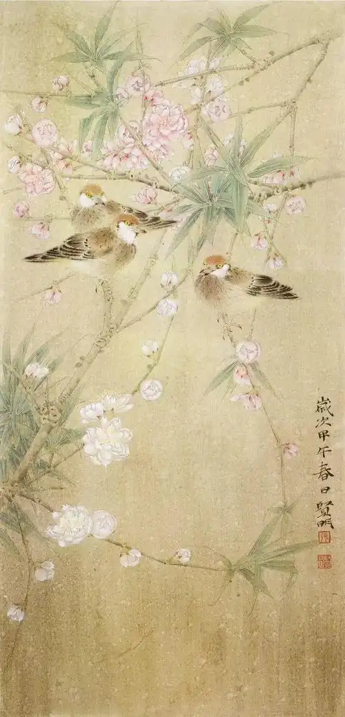 张贤明工笔花鸟作品欣赏