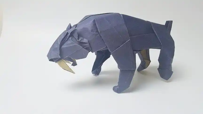 折纸剑齿虎视频教程4中村枫虎的折纸教程详细立体老虎的折纸图解