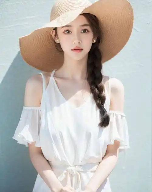 夏日清纯美女写真,金发女郎太阳帽艺术照_青春_生活_女孩