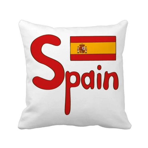 西班牙国旗红色图案方形抱枕靠枕沙发靠垫双面含芯礼物