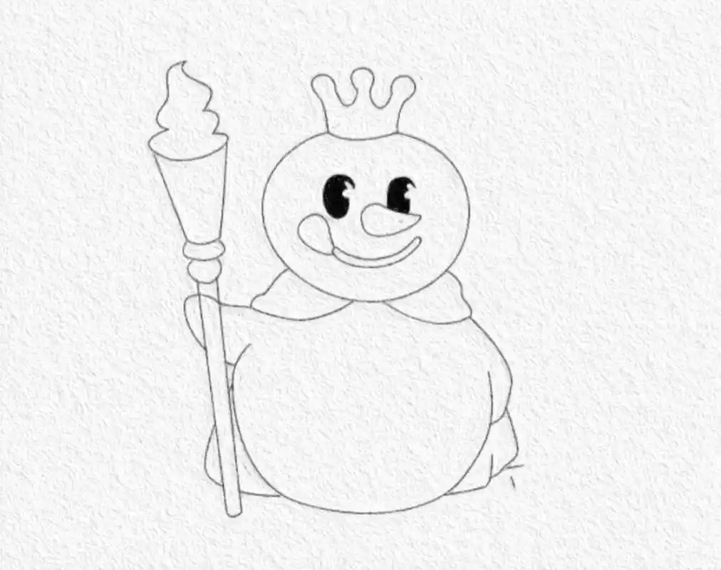 简笔画|蜜雪冰城雪王来9570(附步骤)  你爱我 我爱你 蜜雪冰城