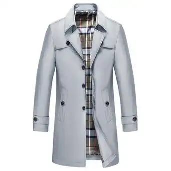 一件代发春秋风衣男青年休闲中长款风衣品质男装大码到8xl包邮