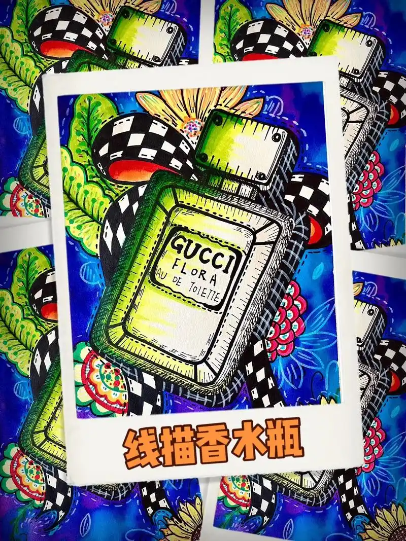 线描香水瓶0790 #绘画 #图文伙伴计划 #线描 #创意美 - 抖音