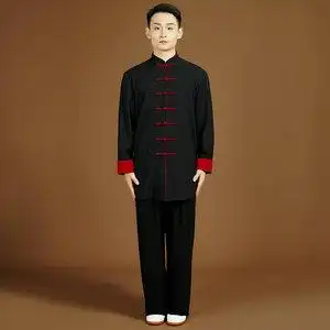 男士棉麻太极服图片