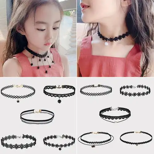 儿童韩版锁骨链公主宝宝项链小女孩百搭项圈女童脖子颈带潮个性