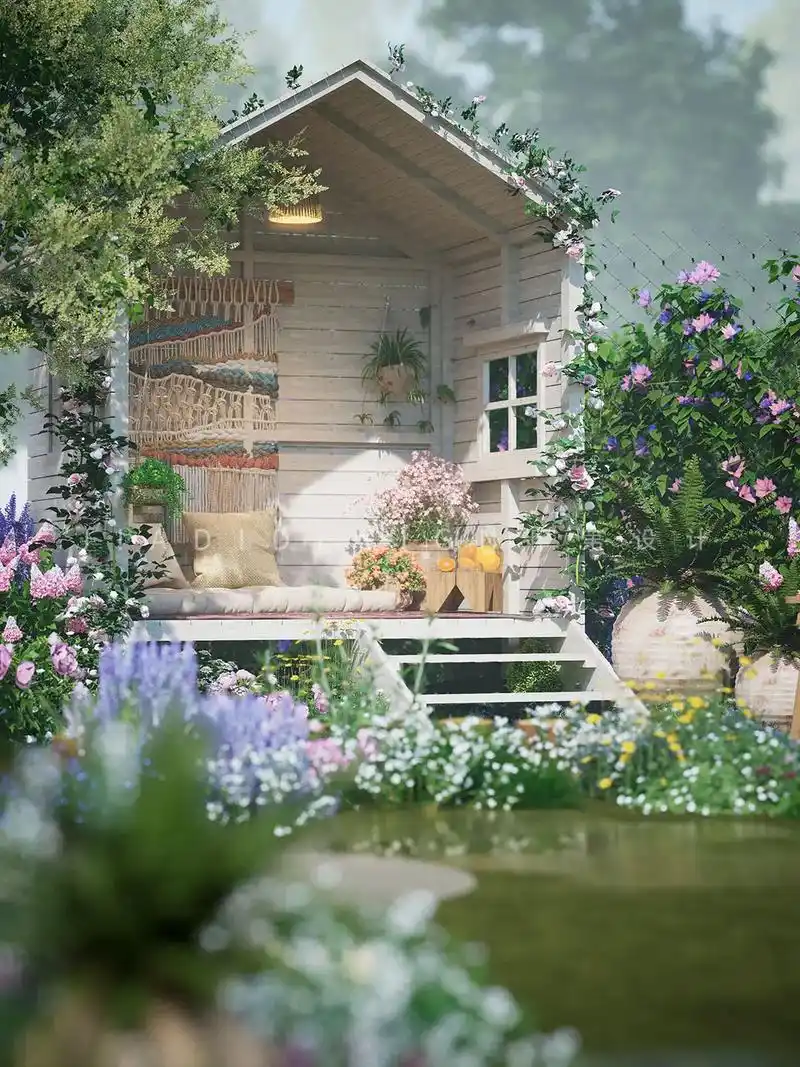 232平打造心中的梦幻爱丽丝花园 .设计思路:小院整体空间选 - 抖音