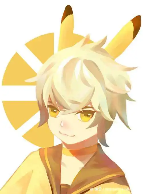 第一次无偿约稿,是皮卡丘拟人,.