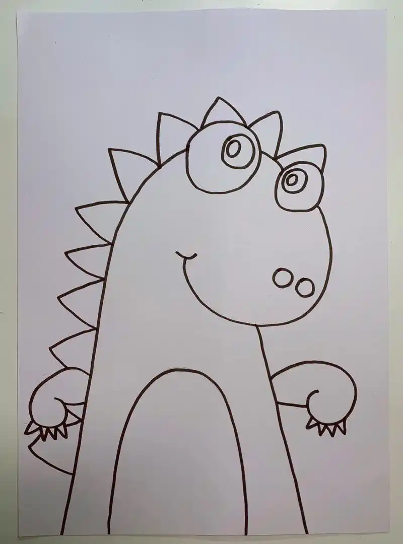 儿童美术96简笔画 儿童美术96适合3-6岁宝贝的简笔画,作品:小恐龙