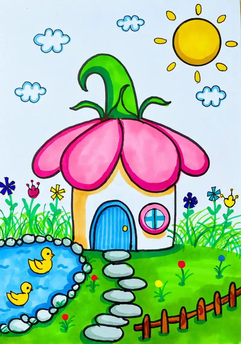 儿童创意画.#创作灵感 小朋友一起画吧@创作灵感小助手 @d - 抖音