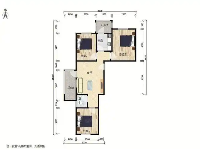 80平三室一厅老破小求设计