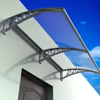 铝合金雨棚家用窗户庭院门头防雨挡板屋檐阳台防飘雨遮阳雨搭 伸出60x