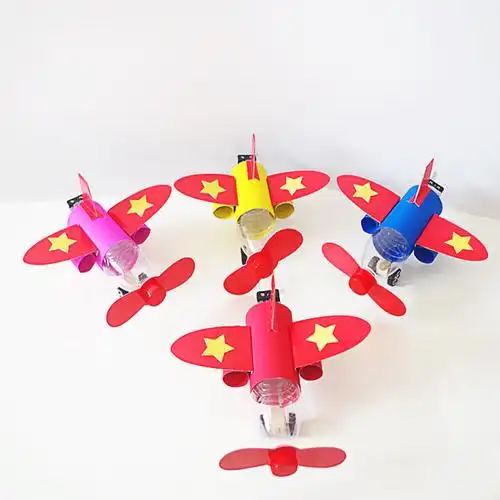 学生科学实验科技手工制作发明 自制矿泉水瓶电动飞机diy材料 tk