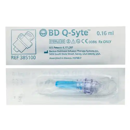 picc正压输液接头bd碧迪q-syte中央静脉置管无针接头史密斯385100 bd