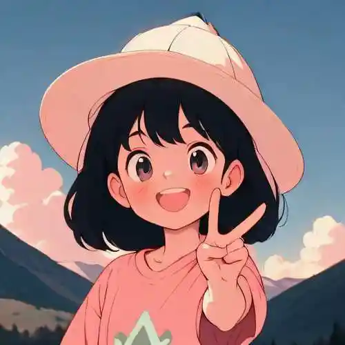 比耶的小女孩头像图片ai图,一个卡通女孩比耶的图片_12