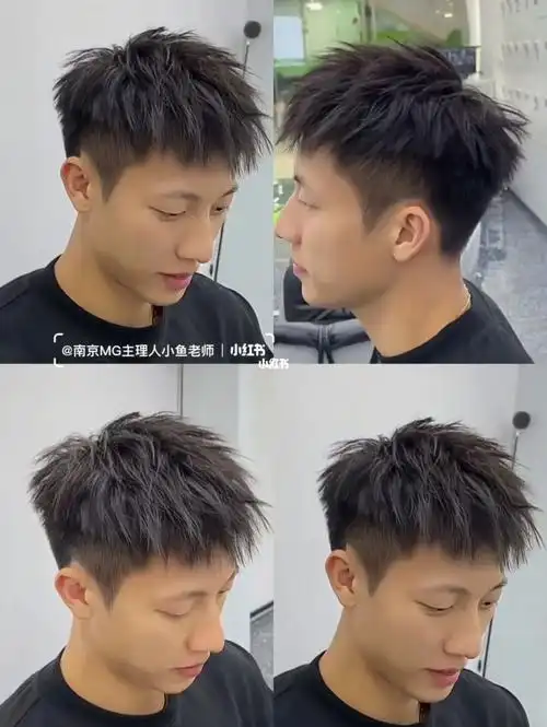 男生碎盖烫烫型不烫卷的发型阳光帅气