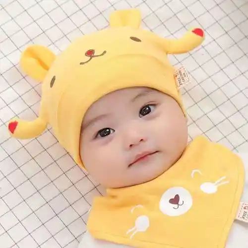 可爱超萌盆帽婴儿遮阳盆帽0一3个月婴儿帽子秋冬新生婴儿幼儿1岁女