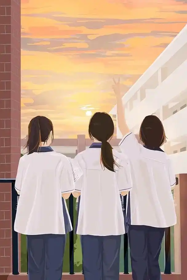 开学季校园日落系列闺蜜图."想起来的青春,一定都和你有关"  - 抖音