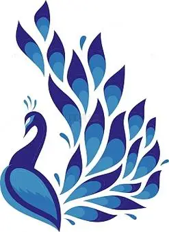 aipng蓝色抽象卡通孔雀pngpng蓝色蝴蝶透明背景png素材pngjpg梦幻星光