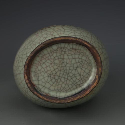 宋官窑绿釉刻字贯耳瓶 古董古玩景德镇保真包老瓷器收藏品摆件