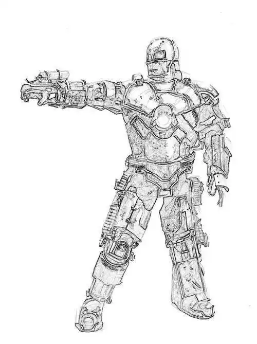 画钢铁侠画钢铁侠机甲