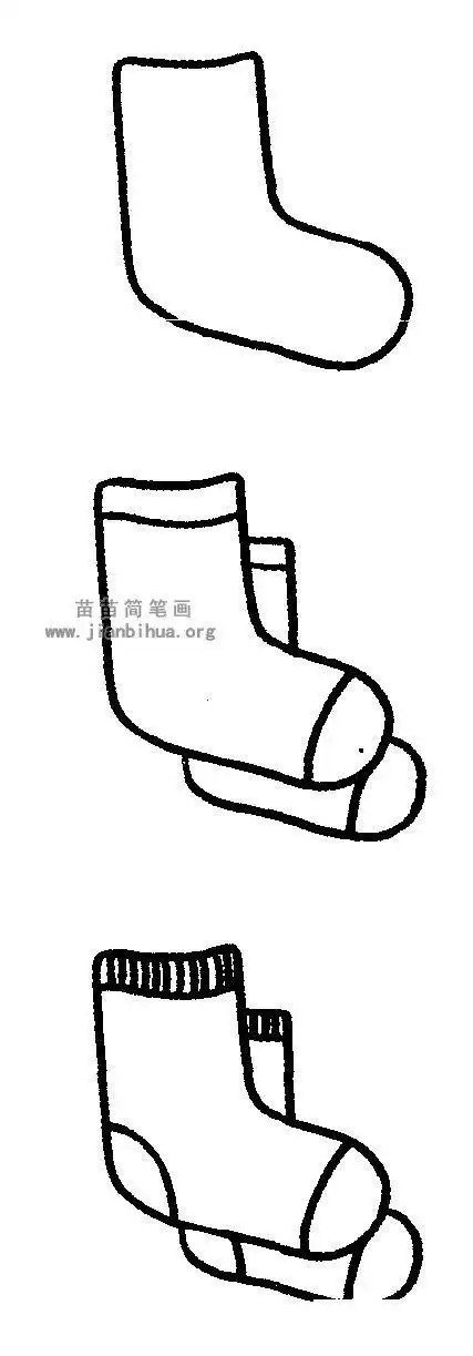 儿童袜子手套简笔画