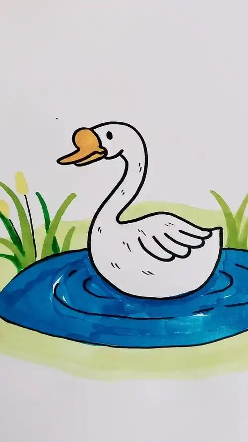 学画大白鹅 简笔画