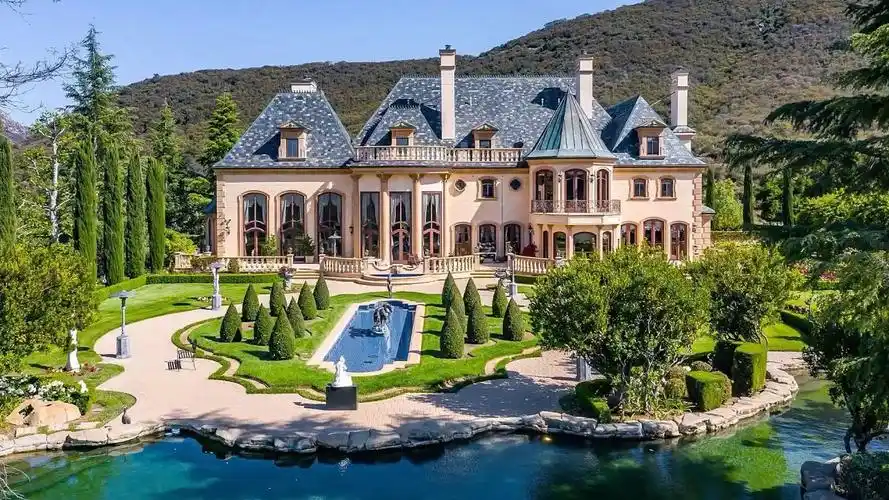 洛杉矶1.3亿法国城堡庄园,法国浪漫主义古典宫廷风格奢华装修