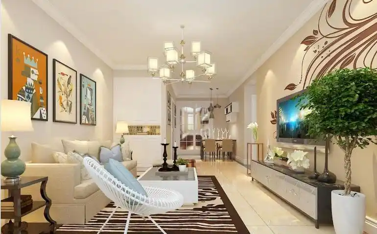 现代简约二居室客厅照片墙装修效果图#1044210357