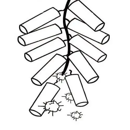 鞭炮爆竹物品简笔画步骤图片大全