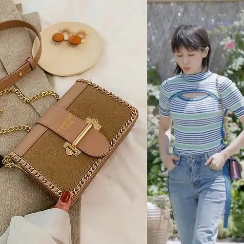 第二次也很美安安王子文同款包包链条小方包法国小众包单肩斜跨包