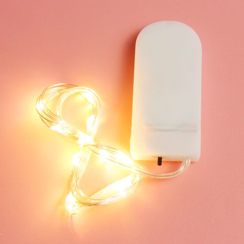 开盖即亮led纽扣电池铜线灯串装饰浪漫小串糖盒