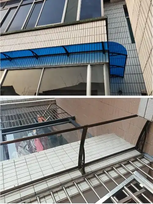 伸40铝合金支架小雨棚窗户屋檐遮阳防水雨搭门头阳台户外家用雨罩