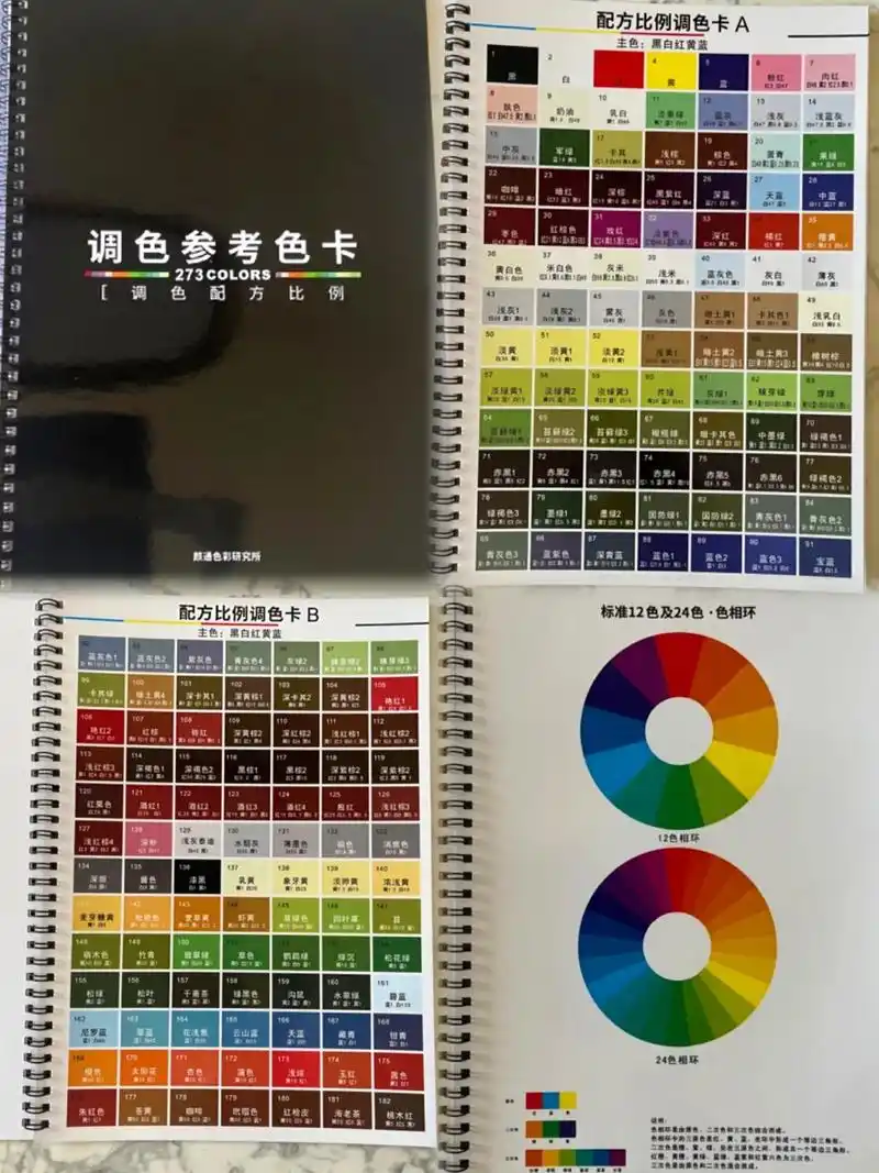 调色卡(数字调色卡 盲调调色卡 调色基础)油漆调色美术绘画水 - 抖音