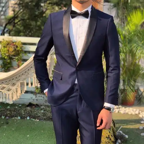 先生精致男士正装修身英伦绅士青果西服套装