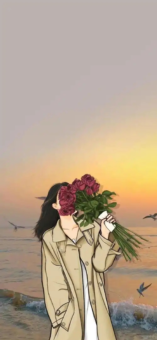 女孩背影图壁纸