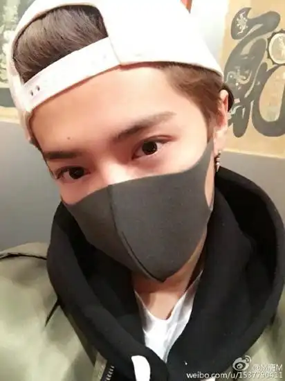 鹿晗戴口罩自拍可爱 网友:掩盖不了你的帅(图)