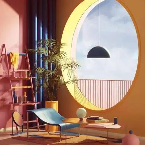 将线条,形状运用饱和的色彩和重复的排列,传递出孟菲斯风格的愉悦与