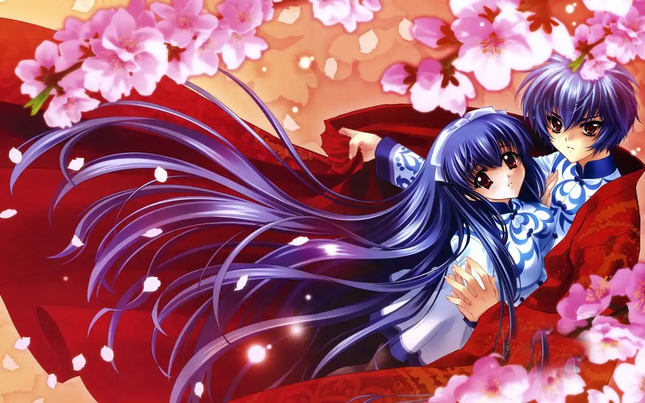 桃华月惮动美女帅哥动漫桌面壁纸