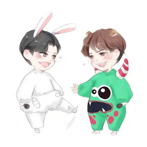 这就是在泰国见面会肖战和王一博个人互动了网友把这一幕制作成卡通