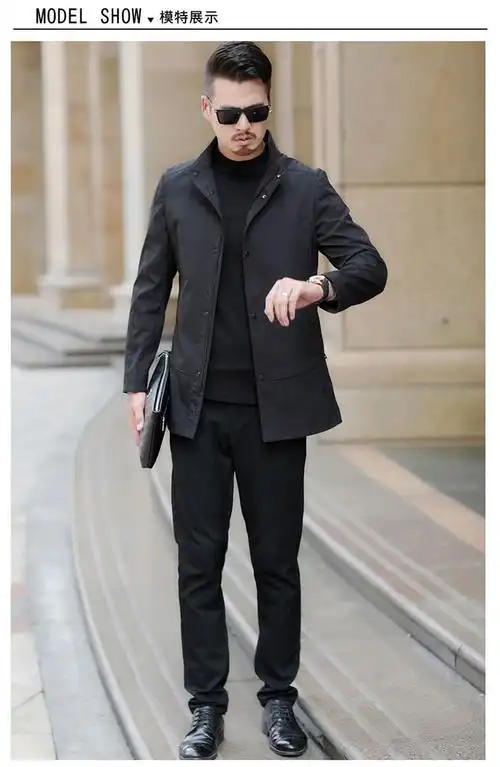 皮尔卡丹轻奢品牌男装秋男装夹克新款中年休闲外套男士立领外套宽松