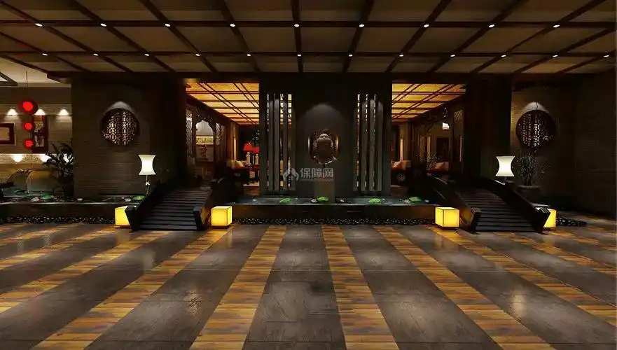 会所中式设计室内装饰效果图_装修案例欣赏-保障网装修效果图