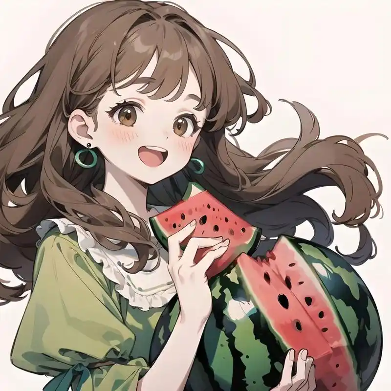 治愈系头像/夏日西瓜91女孩/可爱女生头像