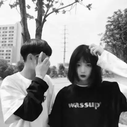 一对两张超酷情头黑白头像