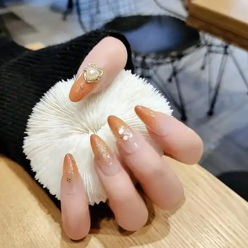 时尚成品指甲可拆卸穿戴网红白穿戴甲显水滴长款美甲工具