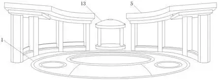 本实用新型涉及园林公共设施技术领域,具体为一种适用于老年人的园林